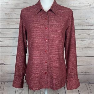 Columbia Shirt Long Tie Sleeve Button Up M